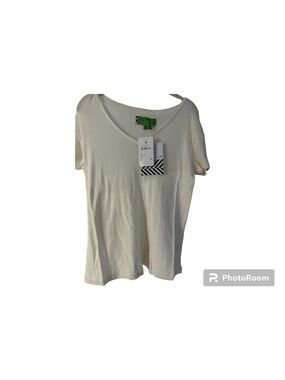 Sandrine Rose X Free People V-Neck T-Shirt Milk Women’s size M Semi Sheer